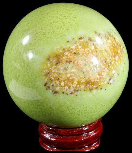 Polished Green Opal Sphere - Madagascar #55078